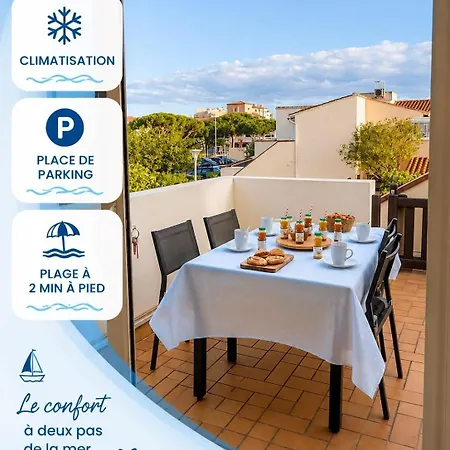 Appartement L'instant Marin - à 200m- Climatisation Le Barcarès